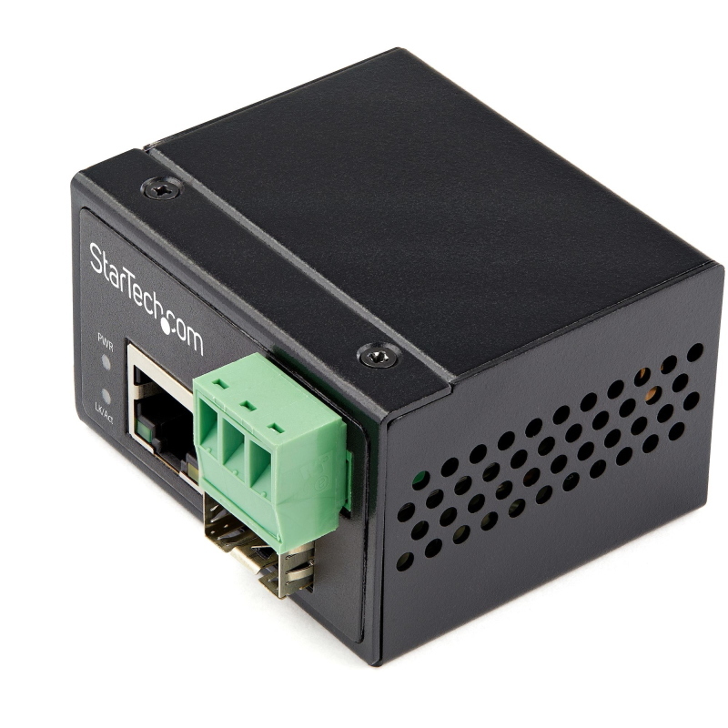 Startech.com media converter fibra ottica a ethernet - convertitore industriale da fibra a rame 100 mbps - sfp a rj45/cat6 -