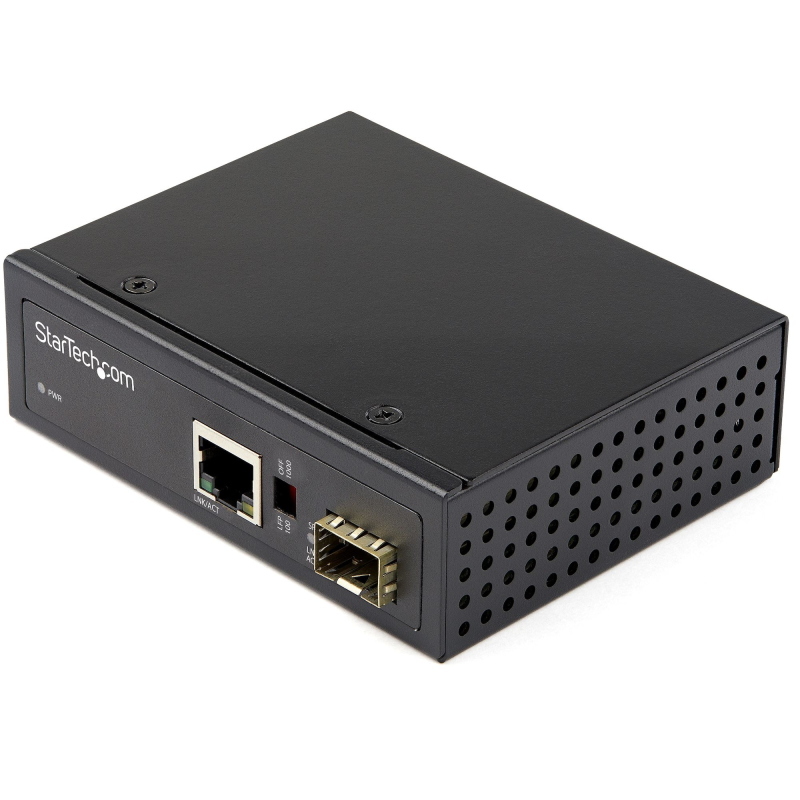 Startech.com media converter fibra ottica a ethernet - convertitore industriale da fibra a rame - 1gbps sfp a rj45/cat6 - ip-30