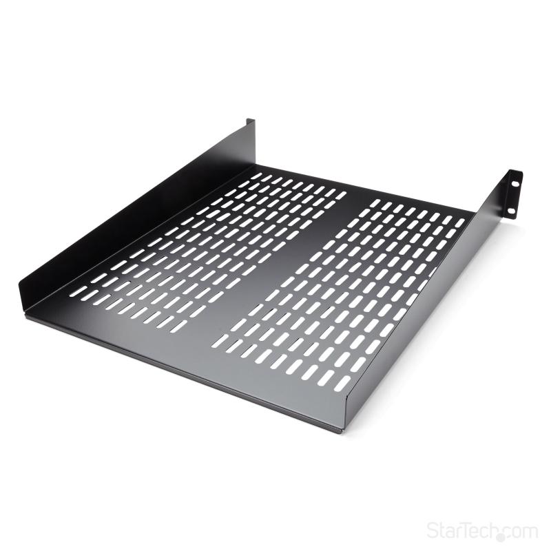 Startech.com ripiano per montaggio a rack con fessure 22 2u - ripiano per armadio server rack fisso - 22 kg