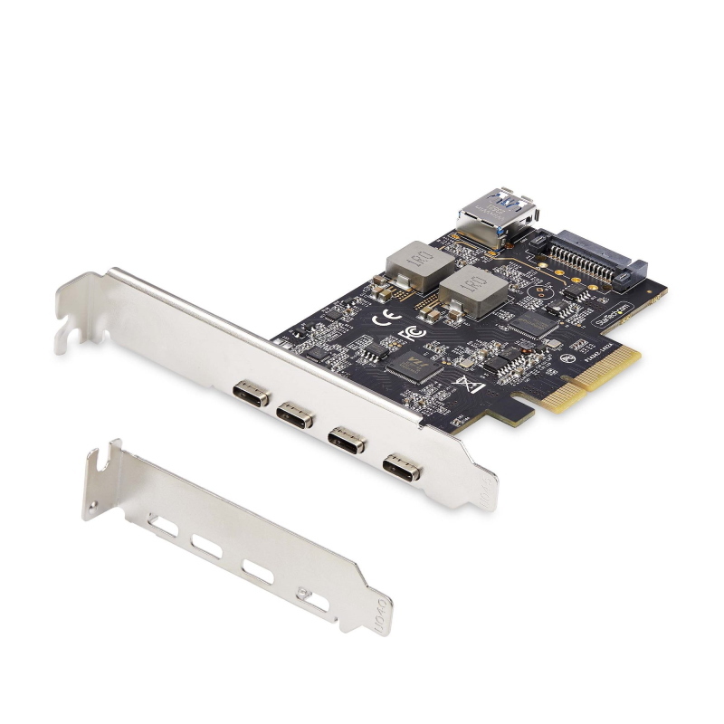 Startech.com scheda di espansione pcie usb a 5 porte, usb 3.2 10gbps, scheda pci express con 4 porte usb-c, 1 porta interna
