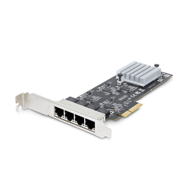 Startech.com scheda di rete 2.5 gigabit a 4 porte - scheda ethernet pcie da 2,5 gbps nbase-t, intel i225-v, scheda di rete per