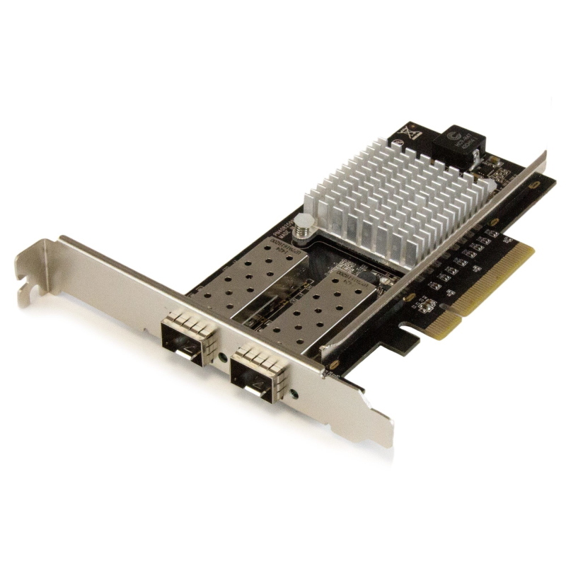 Startech.com scheda di rete pci express in fibra ottica da 10gb con 2 porte sfp+ aperto con chip intel