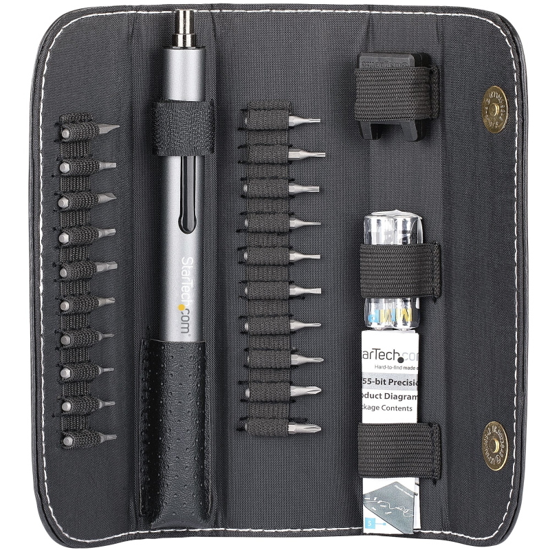 Startech.com set di cacciavite elettrico di precisione a 20 punte - kit di cacciaviti a batteria portatile/mini per riparazioni