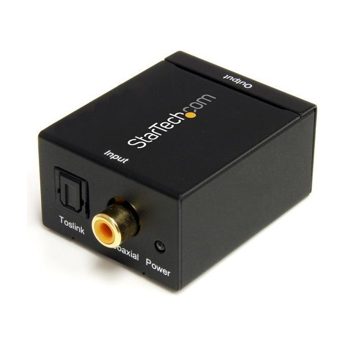 StarTech.com SPDIF2AA Convertitore Audio Digitale Coassiale SPDIF Ottico Toslink a RCA Stereo colore Nero