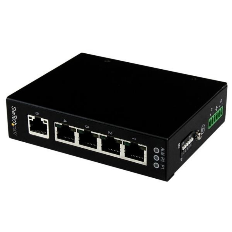 Startech.com switch di rete commutatore industriale gigabit ethernet a 5 porte non gestito - guide din / montabile a parete