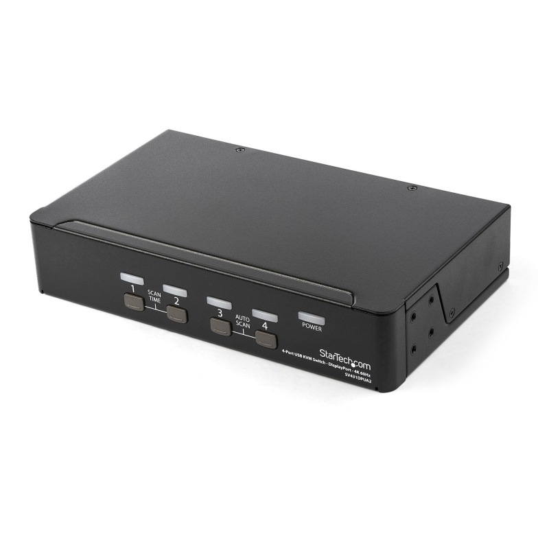 Startech.com switch kvm displayport a 4 porte - 4k 60hz - schermo singolo - switch kvm usb uhd dp 1.2 a doppia porta - hub usb Startech.com switch kvm displayport a 4 porte - 4k 60hz - schermo singolo - switch kvm usb uhd dp 1.2 a doppia porta - hub usb
