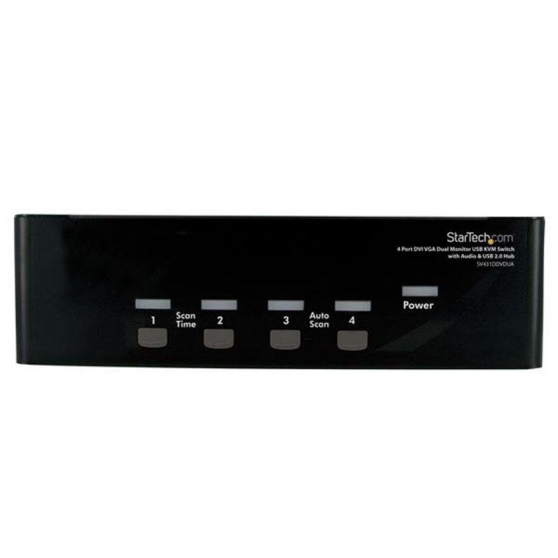 Startech.com switch kvm doppio monitor vga dvi 4 porte usb con audio e hub usb 2.0