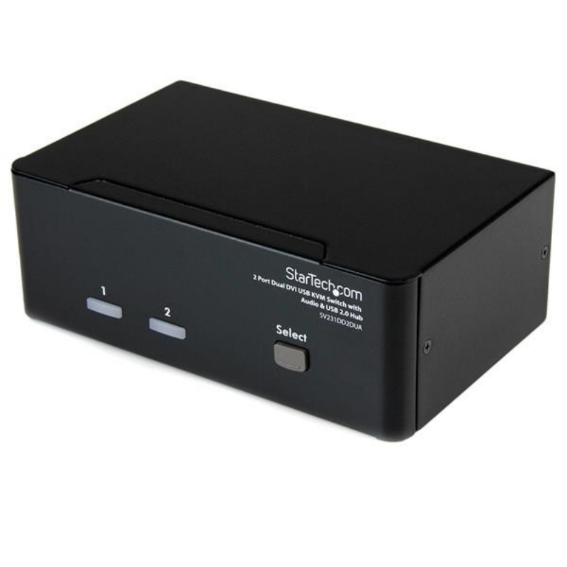 Startech.com switch kvm dual dvi usb 2 porte con audio e hub usb 2.0