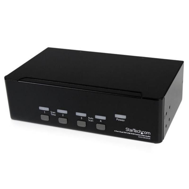 Startech.com switch kvm dual dvi usb 4 porte con audio e hub usb 2.0