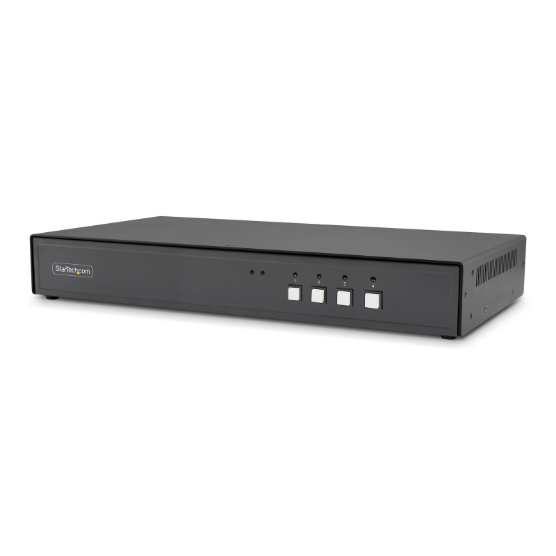 Startech.com switch kvm sicuro a 4 porte, hdmi o displayport, 4k 60hz, kvm desktop niap 4.0, alloggiamento in metallo, porta