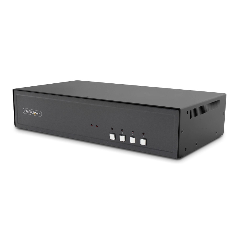 Startech.com switch kvm sicuro a 4 porte per doppio monitor, hdmi o displayport, 4k 60hz, niap 4.0 desktop kvm, alloggiamento