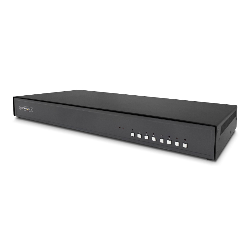 Startech.com switch kvm sicuro a 8 porte displayport, 4k 60hz, niap 4.0 desktop kvm, alloggiamento in metallo, porta cac, made
