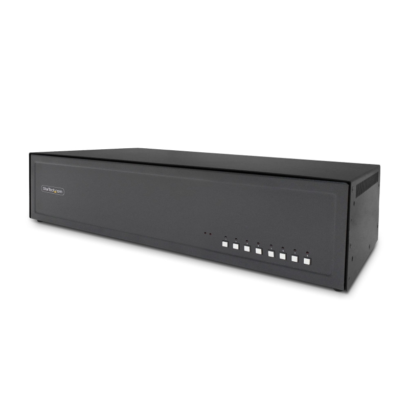 Startech.com switch kvm sicuro a 8 porte per doppio monitor, displayport, 4k 60hz, niap 4.0 desktop kvm, alloggiamento in