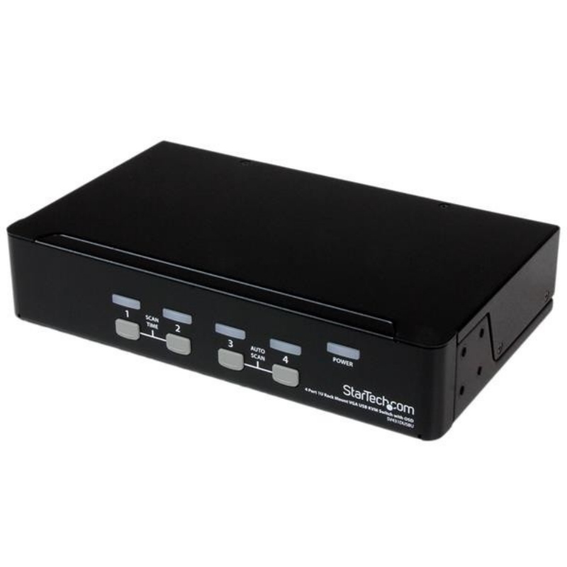Startech.com switch kvm usb 4 porte, montabile a rack 1u, con osd