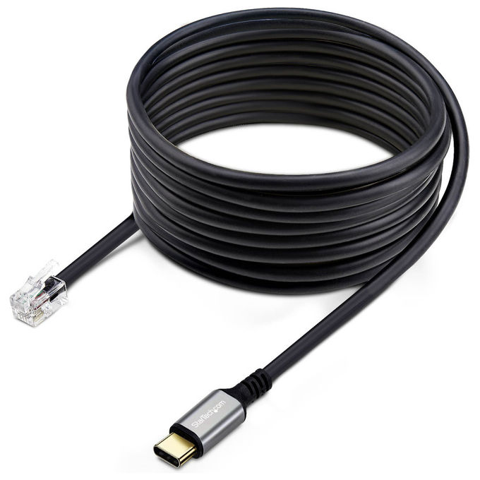 StarTech.com UR9-HEADSET-ADAPTER Adattatore USB-C a RJ9 1.8m Per Telefono Fisso o Cuffie Nero