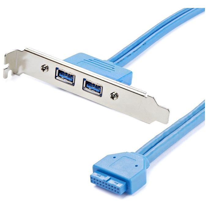 StarTech.com USB3SPLATE Adattatore Piastra Slot 2 Porte USB 3.0 Tipo A Femmina 5 Gbps colore Blu