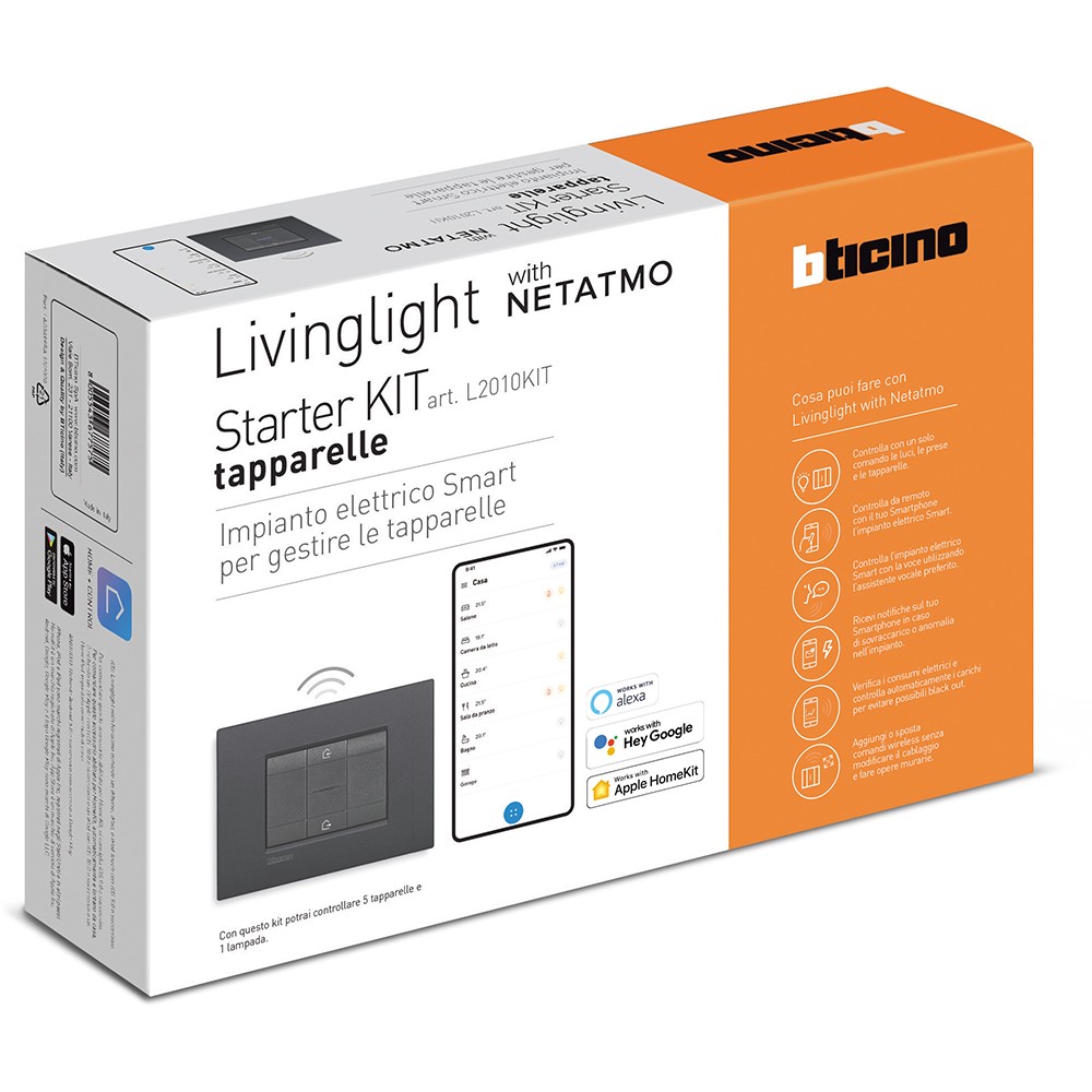 Starter Kit Per Gestione Luci E Tapparelle Living International Antracite Bticino L2010kitn