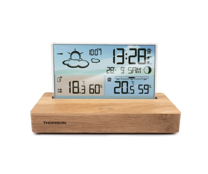 Stazione meteorologica Thomson CT600 - Sveglia - Colore legno/bianco Stazione meteorologica Thomson CT600 - Sveglia - Colore legno/bianco