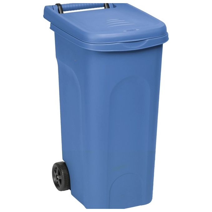 Stefanplast 25598 Urban Eco System Bidone Carrellato Raccolta Differenziata 80 Lt colore Blu Capri