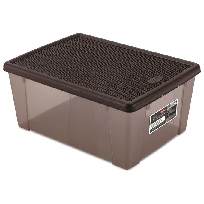 Stefanplast 30850 Elegance Scatola Multiuso con Coperchio 15 L 39x29x17 cm colore Moka