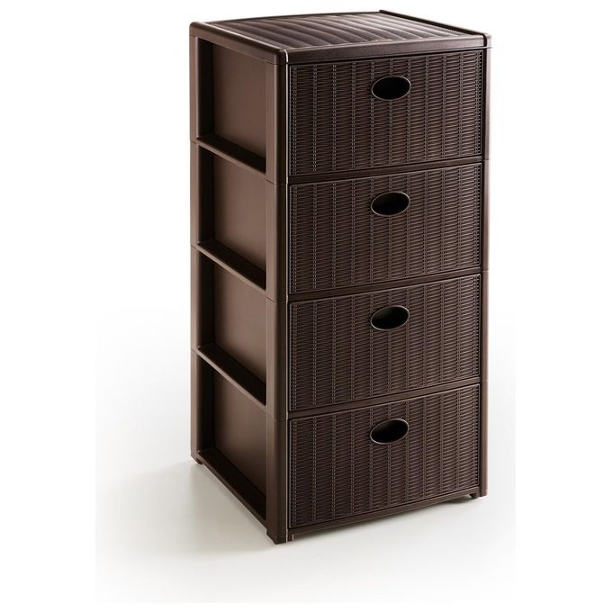 Stefanplast 3860529 Elegance Cassettiera 4 Cassetti Effetto Rattan Colore Moka Stefanplast 3860529 Elegance Cassettiera 4 Cassetti Effetto Rattan Colore Moka