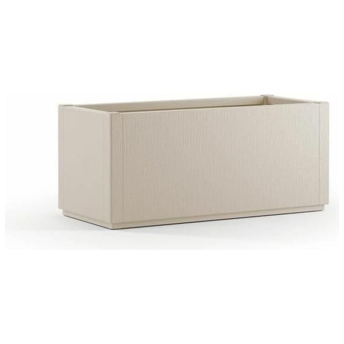 Stefanplast 68500 Ethica Fioriera Rettangolare da Esterno 80 L plastica riciclata resistente UV colore Gesso