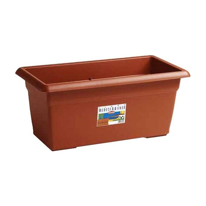 Stefanplast 84299 Mediterraneo Fioriera rettangolare in plastica resistente agli agenti atmosferici e al gelo colore Terracotta