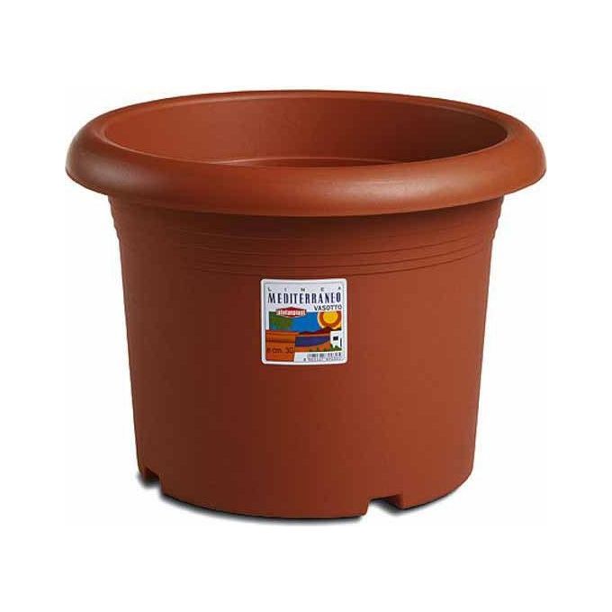 Stefanplast 89045 Mediterraneo Vasotto Cilindrico da Giardino 45 cm 30 lt Resistente al Gelo colore Terracotta