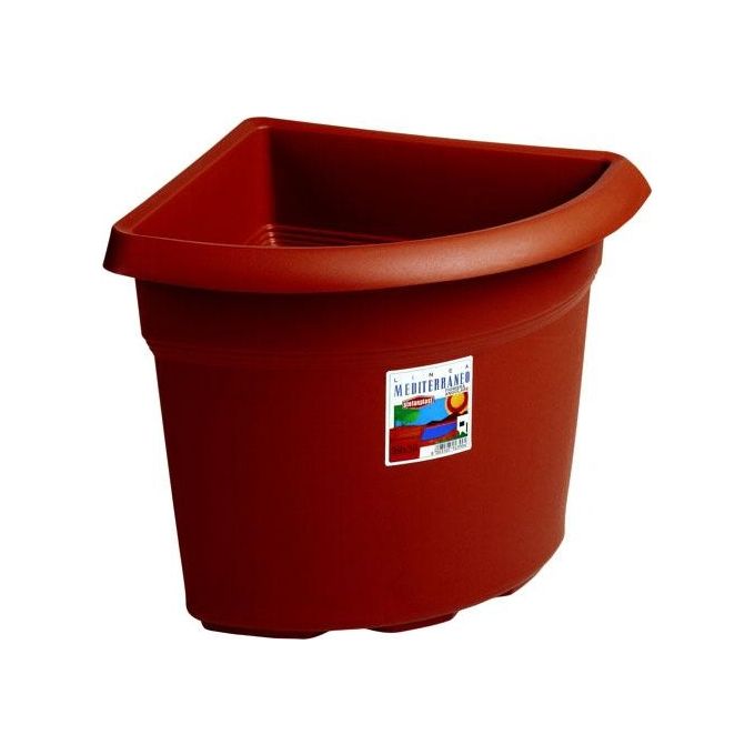 Stefanplast 92450 Mediterraneo Fioriera Angolare in Plastica 45x45 cm 35 L colore Terracotta