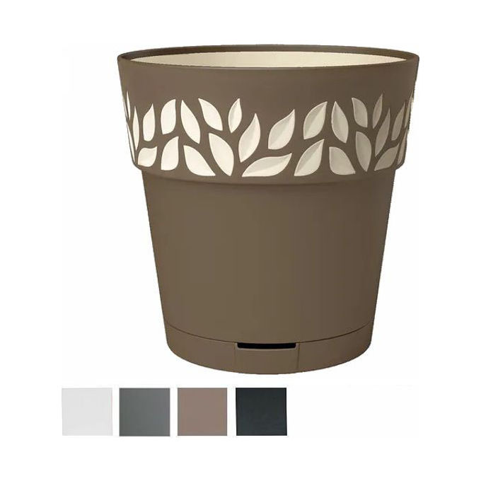 Stefanplast Vaso Cloe Tondo Riserva Acqua Tortora 25x25cm