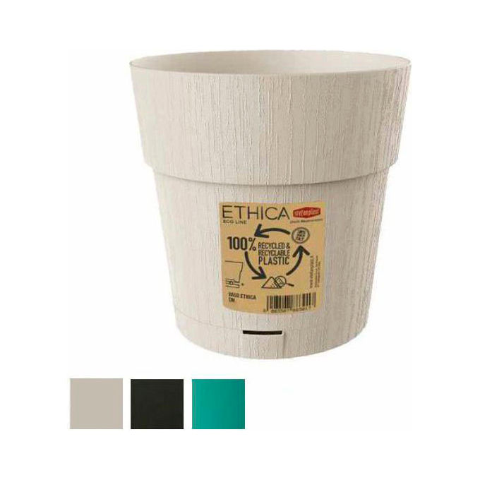 Stefanplast Vaso Ethica Tondo Riserva Acqua Gesso 25x25cm