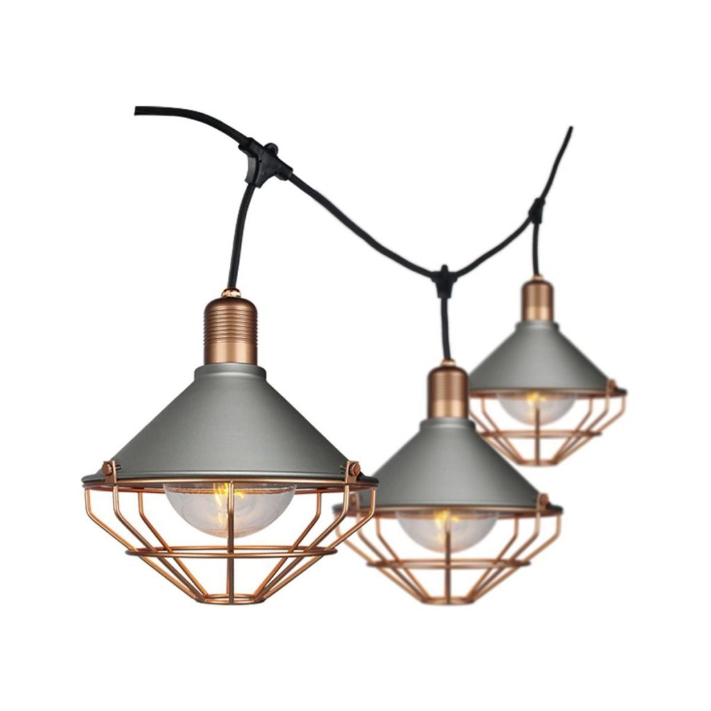 Stringa LED Ligh 3m con 6 lampadine Matt rose Gold IP65