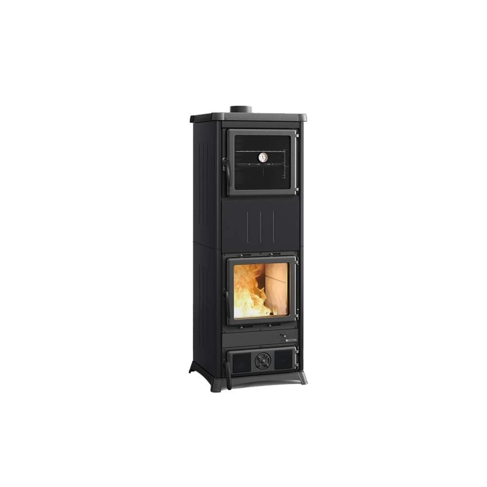 Stufa a Legna con Forno Nova Steel Nero Antracite Nordica