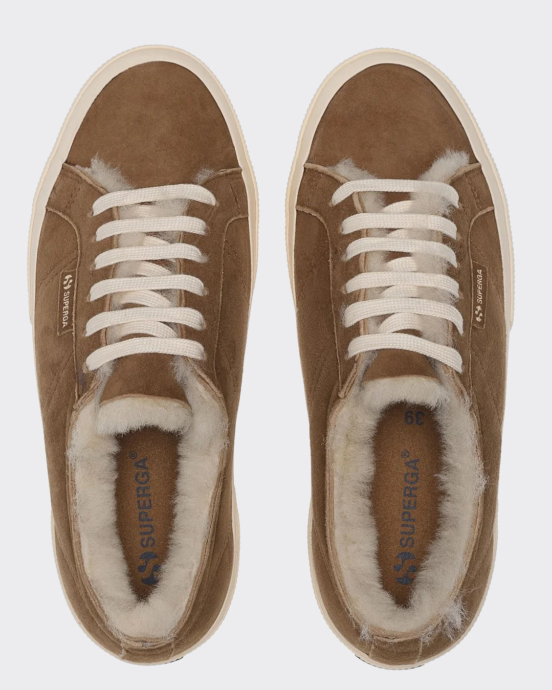 Superga Sneakers 2750 Shearling Brown Curcuma/Off White Superga Sneakers 2750 Shearling Brown Curcuma/Off White