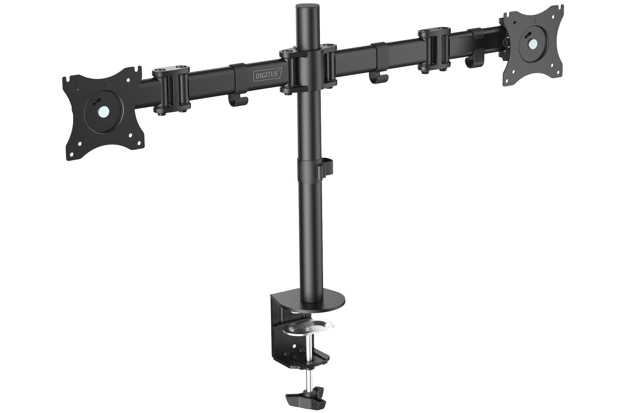 SUPPORTO DA TAVOLO PER DUE SCHERMI LED/LCD CON MORSA
