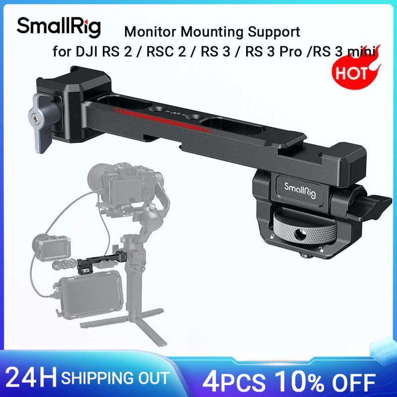 Supporto di montaggio per monitor regolabile SmallRig con pattino freddo con morsetto NATO per DJI RS 3/RS 3 Pro/RS 3 Mini /RS4 Pro/RS 4 Mini -3026B