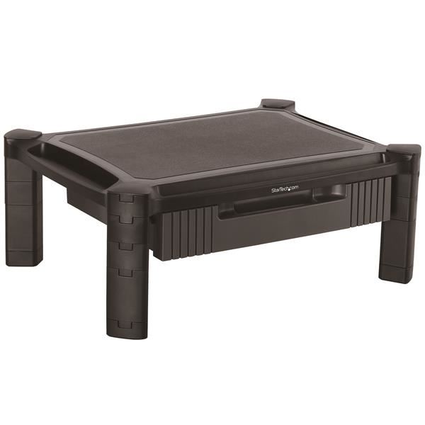 Supporto monitor TV scrivania ( 10 Kg ) VESA 100 x 100 Con Cassetto Altezza Regolabile Black MONSTADJD