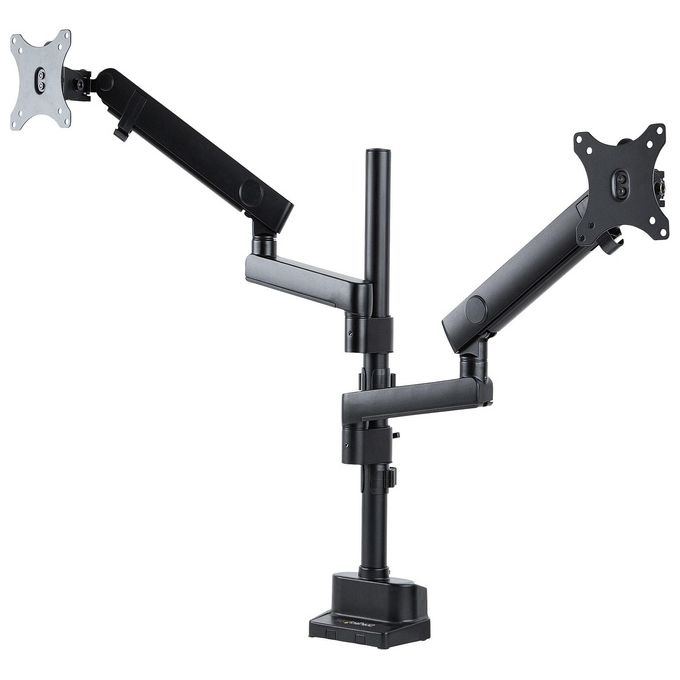 Supporto monitor TV scrivania ( 16 Kg ) VESA 100 x 100 Altezza Regolabile Snodato Black ARMDUALPIVOT