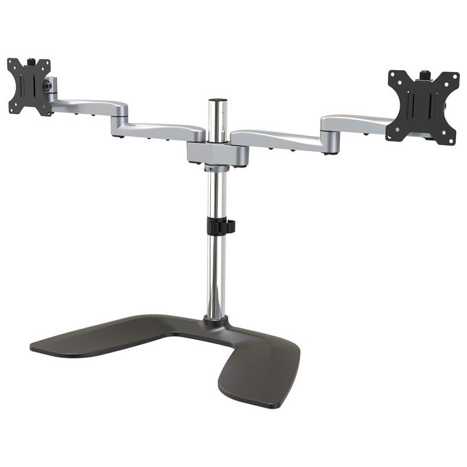 Supporto monitor TV scrivania ( 8 Kg ) VESA 100 x 100 Doppio Display Black e Silver ARMDUALSS