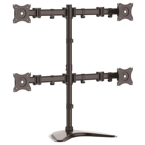 Supporto monitor TV scrivania ( 8 Kg ) VESA 100 x 100 Stand per 4 schermi Black ARMBARQUAD