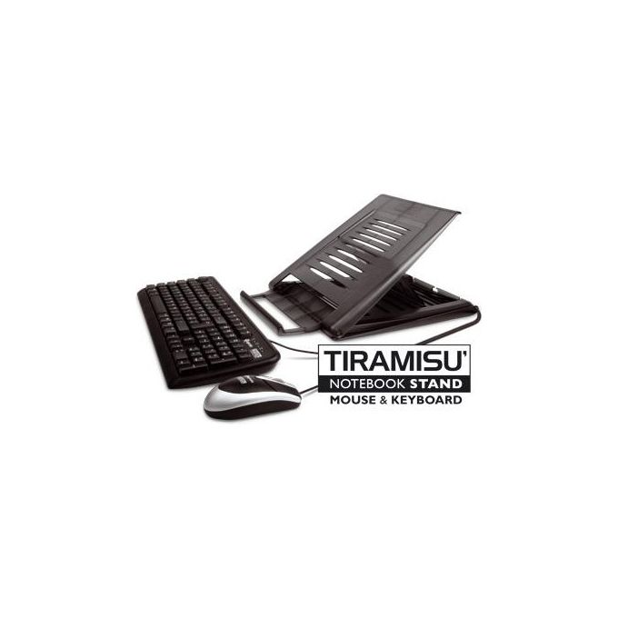 Supporto notebook TIRAMISU Stand Bundle con Tastiera e Mouse Black XTMS100KM