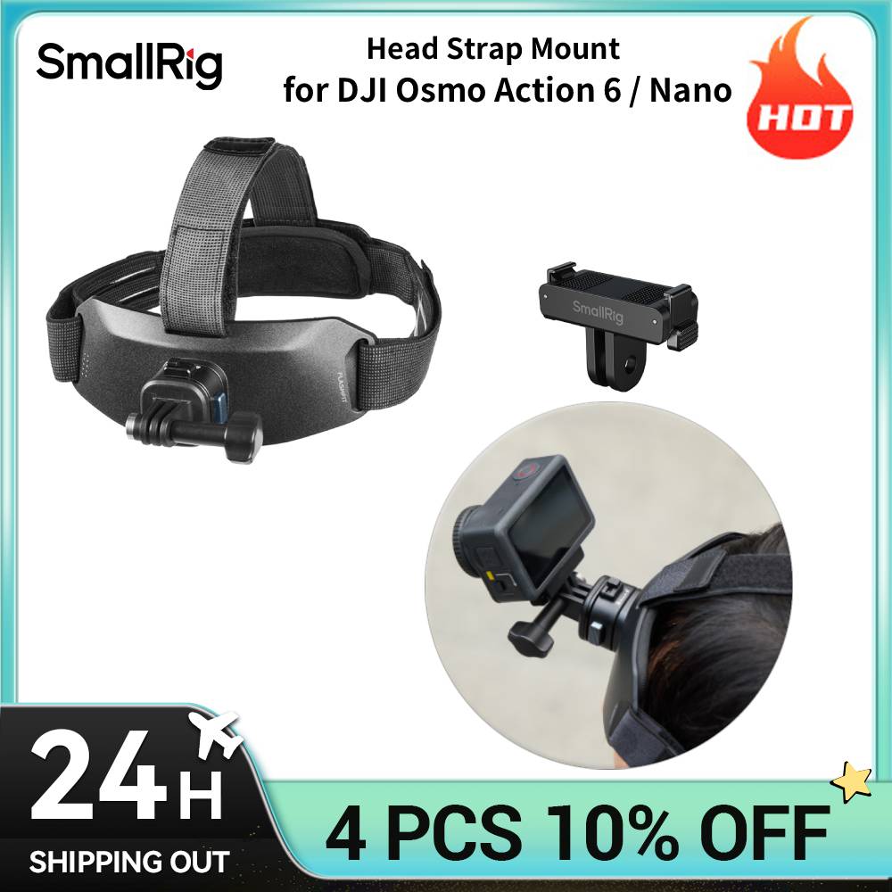 Supporto per Cinturino da Testa SmallRig per DJI Osmo Action 6 / Nano per Registrazione Video POV di Pesca, Nautica e Ciclismo Montaggio Rapido 6304 Supporto per Cinturino da Testa SmallRig per DJI Osmo Action 6 / Nano per Registrazione Video POV di Pesca, Nautica e Ciclismo Montaggio Rapido 6304