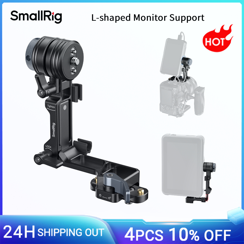 Supporto per Monitor a L SmallRig, con Clip per Cavi NATO, Regolazione Continua dell'Ammortizzazione, Doppi Perni di Posizionamento Retrattili -6315