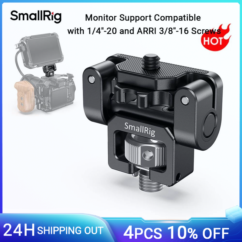 Supporto per monitor SmallRig compatibile con viti da 1/4"-20 e ARRI 3/8''-16 Girevole e inclinazione regolabili per monitor Flash Light 2174B