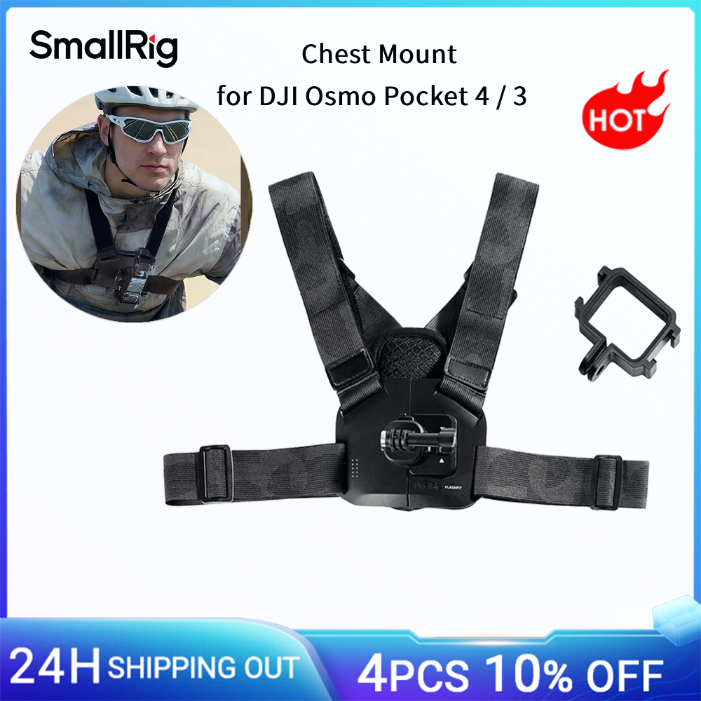 Supporto per petto a sgancio rapido SmallRig per DJI Osmo Pocket 4/3 con cinturino regolabile per DJI Action 6 e Insta360 Supporto per petto a sgancio rapido SmallRig per DJI Osmo Pocket 4/3 con cinturino regolabile per DJI Action 6 e Insta360