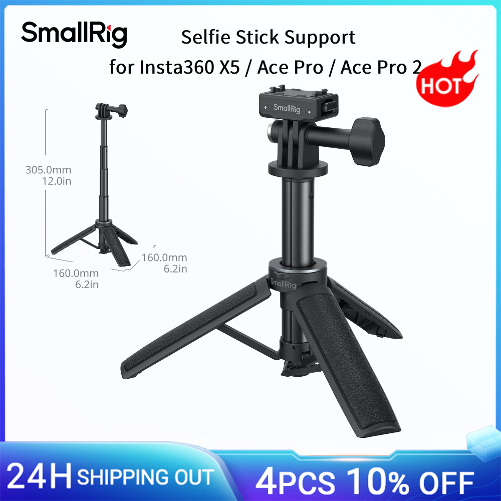 Supporto per selfie stick SmallRig per Insta360 X5 / Ace Pro / Ace Pro 2 con adattatore a sgancio rapido, supporto treppiede 2-in-1 per riprese Supporto per selfie stick SmallRig per Insta360 X5 / Ace Pro / Ace Pro 2 con adattatore a sgancio rapido, supporto treppiede 2-in-1 per riprese