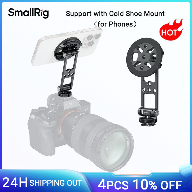 Supporto per telefono magnetico in metallo SmallRig con supporto per slitta fredda Adattatore per treppiede per telefono girevole regolabile per fotocamera iPhone 5156