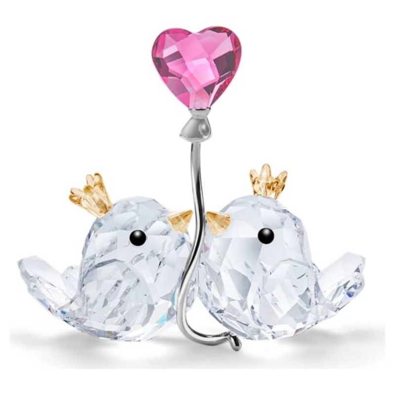 Swarovski 5492226 swarovski fashion piece - with love love birds pink heart nuovo in scatola originale
