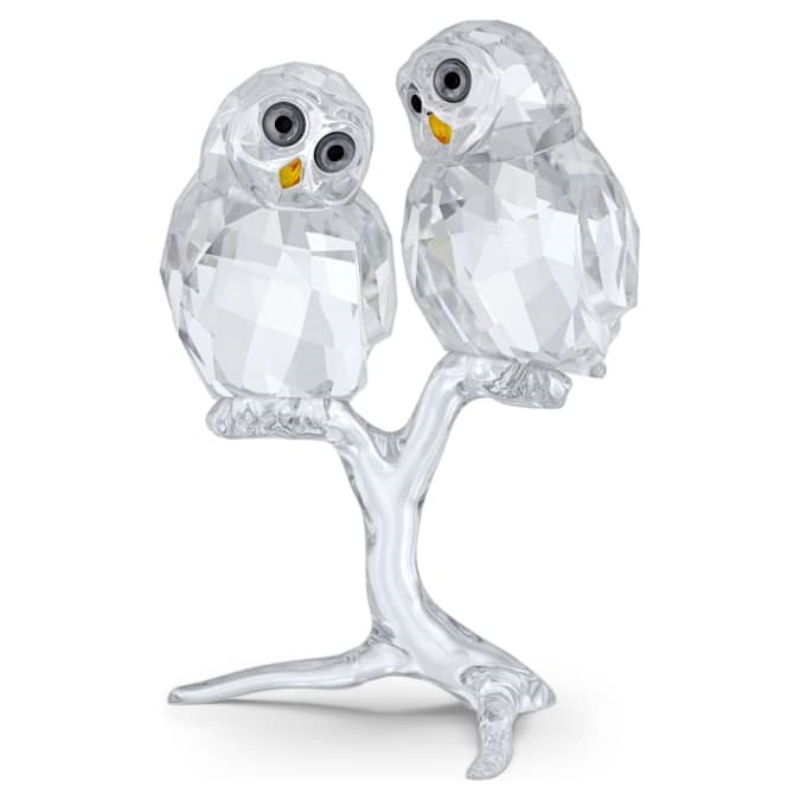 Swarovski 5493722 swarovski fashion piece - feathered beauties owl couple nuovo in scatola originale