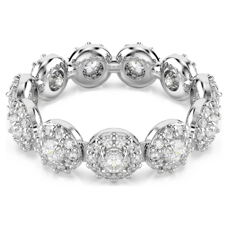 Swarovski 5636268 anello una angelic, taglio round, bianco, placcato rodio di swarovski originale